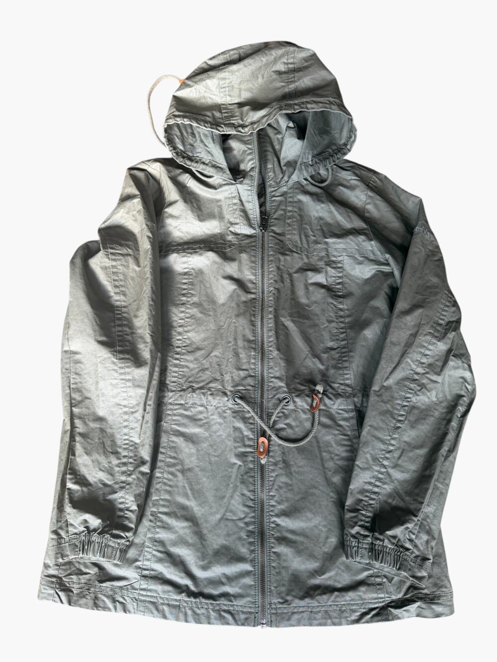 Columbia Ramie Cotton Hooded Anorak Jacket Olive Green Women's M